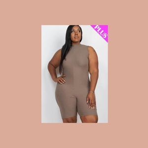 NEW****TIFFANY MOCK RIBBED SLEEVELESS ROMPER